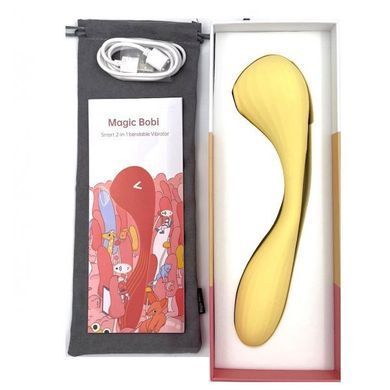 Вакуумный вагинально-клиторальный стимулятор Magic Motion Bobi Yellow, управление со смартфона, Жёлтый