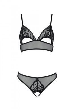 Комплект: браллет с ажурным лифом и открытыми трусиками Christa Set with Open Bra black XXL/XXXL &mdash; P