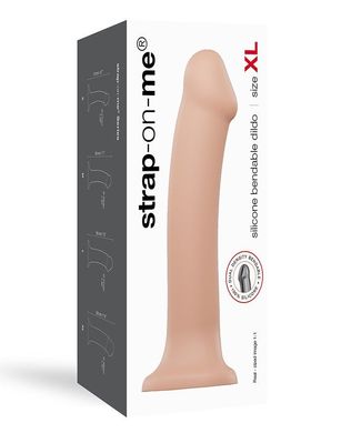 Насадка для страпона Strap-On-Me Dual Density Dildo Flesh XL, диаметр 4,5см, двухслойная, гибкая