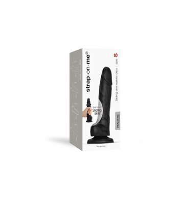 Реалистичный фаллоимитатор Strap-On-Me Sliding Skin Realistic Dildo Black - S, эффект подвижной кожи