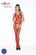 Бодистокинг Passion BS038 red, комбинезон, имитация чулок и пояса