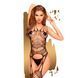 Бодистокинг с фрактальным узором и имитацией чулок Penthouse - Fatal Look Black XL, Черный