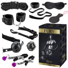 Набор для BDSM Alive FURY Black BDSM Kit, 10 предметов