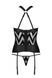Сетчатый комплект с узором: корсет с халтером, подвязки, трусики Hima Corset black S/M - Passion