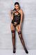 Сетчатый комплект с узором: корсет с халтером, подвязки, трусики Hima Corset black S/M - Passion