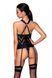 Сетчатый комплект с узором: корсет с халтером, подвязки, трусики Hima Corset black S/M - Passion
