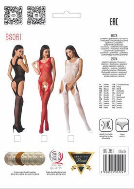 Бодистокинг Passion BS061 black, комбинезон, имитация чулок