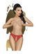 Трусики-тонг Penthouse Naughty Valentine M/L Red, кружево, открытый доступ к интимным зонам