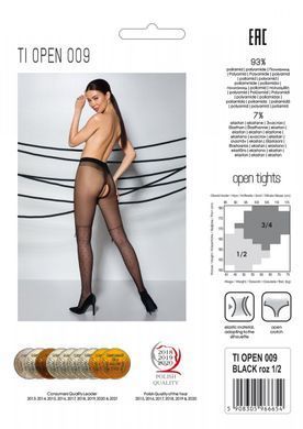 Колготки с открытым доступом, имитация ботфорт TIOPEN 009 black 3/4 (20 den) &mdash; Passion, Черный