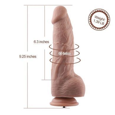 Гибкий фаллоимитатор для секс-машин Hismith 9.25&Prime; Silicone Dildo, система KlicLok