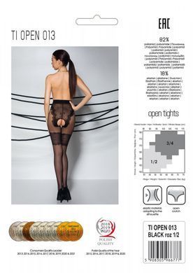 Колготки с открытым доступом Passion TIOPEN 013 black 5 (20/40 den), ажурные трусики и подвязки, Черный