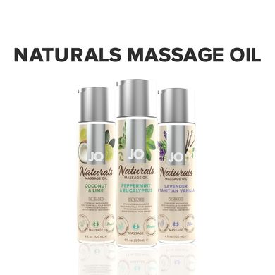 Массажное масло System JO – Naturals Massage Oil – Peppermint & Eucalyptus с натуральными эфирными м