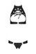 Комплект: открытый топ и трусики из эко-кожи с люверсами Malwia Set with Open Bra black XXL/XXXL &mdash; P