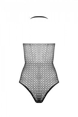 Бодистокинг с декольте Passion BS088 black, имитация корсетной шнуровки