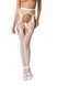 Эротические колготки-бодистокинги Passion S023 One Size, White, имитация чулок с ромбами и пояском