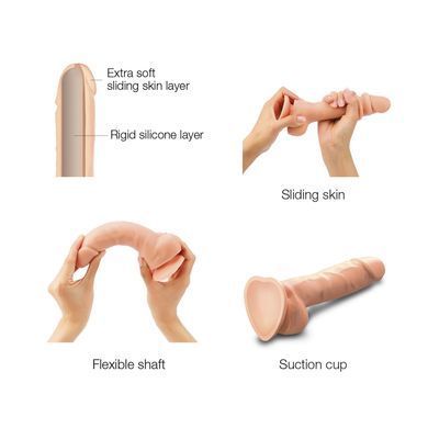 Реалистичный фаллоимитатор Strap-On-Me Sliding Skin Realistic Dildo Vanille - XL, эффект подвижной к