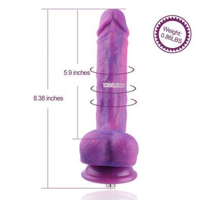 Фаллоимитатор 8.2&Prime; с вибрацией для секс-машин Hismith Purple Silicone Dildo with Vibe