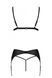 Комплект из эко-кожи Passion Miley Set black XXL/XXXL: трусики, бюстгальтер, пояс для чулок