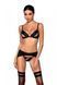 Комплект из эко-кожи Passion Miley Set black XXL/XXXL: трусики, бюстгальтер, пояс для чулок