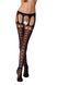 Эротические колготки-бодистокинги Passion S025 One Size, Black, имитация ажурных чулочков с пояском