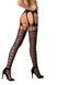 Эротические колготки-бодистокинги Passion S025 One Size, Black, имитация ажурных чулочков с пояском