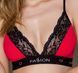 Эластичный топ с кружевом Passion PS001 TOP red-black, size S