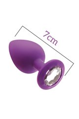 Анальная пробка с кристаллом MAI Attraction Toys №47 Purple, длина 7см, диаметр 2,8см