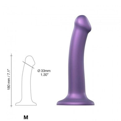 Насадка для страпона Strap-On-Me Mono Density Dildo Violet M, диам. 3,3см, однослойный силикон