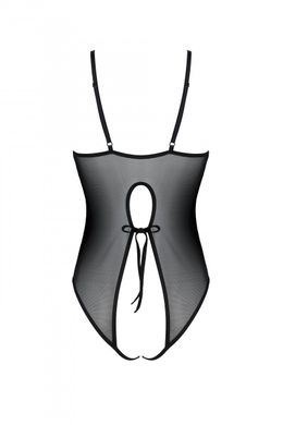 Боди Passion Ursula Body black L/XL, с ажурным декором и открытым шагом, Черный