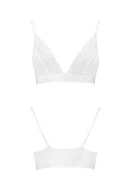 Эластичный топ с кружевом Passion PS001 TOP white, size L