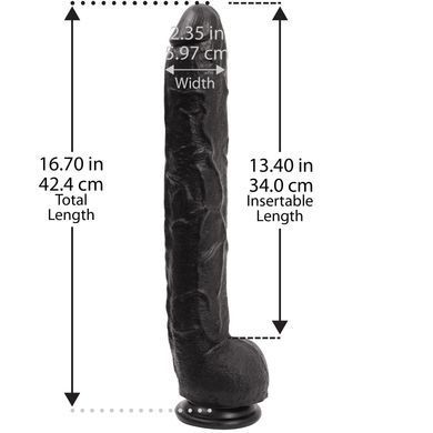 Фаллоимитатор Doc Johnson Dick Rambone Cock Black (в ПЭ пакете!), диаметр 6см, длина 42см, ПВХ