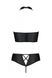 Комплект из эко-кожи: бра и трусики с имитацией шнуровки Nancy Bikini black L/XL - Passion, Черный