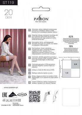 Чулки Passion ST119 5 белые, на ажурной силиконовой резинке, с цветочным декором и люрексовой нитью