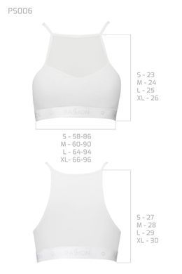 Спортивный топ с прозрачной вставкой Passion PS006 TOP white, size M