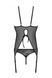 Корсет с пажами, трусики с ажурным декором и открытым шагом Ursula Corset black XXL/XXXL &mdash; Passion