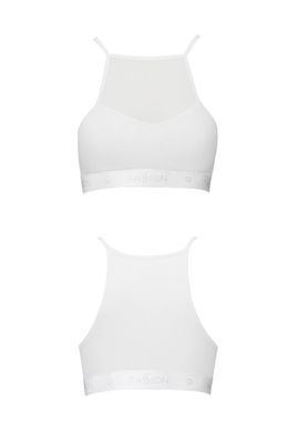 Спортивный топ с прозрачной вставкой Passion PS006 TOP white, size XL