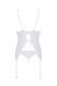 Корсет с пажами, трусики с ажурным декором и открытым шагом Ursula Corset white L/XL &mdash; Passion