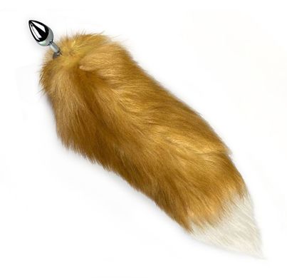 Металлическая анальная пробка с хвостом из натурального меха Art of Sex size M Foxy fox
