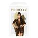 Комплект пеньюар с декором в виде роз и стрингами Penthouse - Sweet Retreat Black S/L, Черный