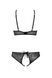 Комплект: бра, трусики с ажурным декором и открытым шагом Ursula Set black L/XL &mdash; Passion