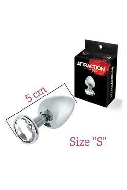 Анальная пробка с кристаллом MAI Attraction Toys №72, длина 5см, диаметр 2,5см