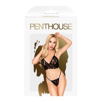 Комплект браллет и стринги Penthouse - Double Spice Black L/XL, Черный