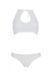 Комплект Passion URSULA SET white L/XL: бра, трусики с ажурным декором и открытым шагом, Белый