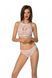 Комплект Passion URSULA SET white L/XL: бра, трусики с ажурным декором и открытым шагом, Белый