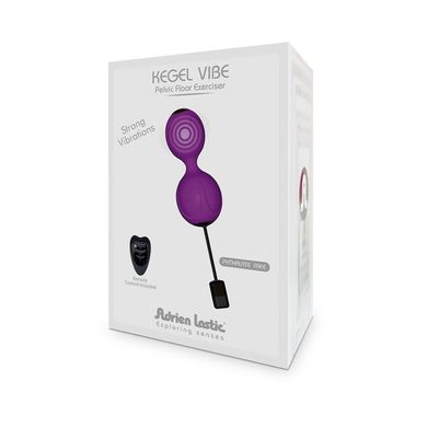 Вагинальные шарики с вибрацией Adrien Lastic Kegel Vibe Purple, диаметр 3,7см, Фиолетовый