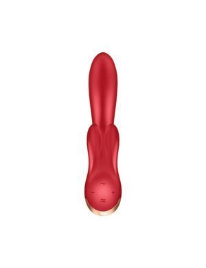 Смарт вибратор кролик с двойным отростком Satisfyer Double Flex Red