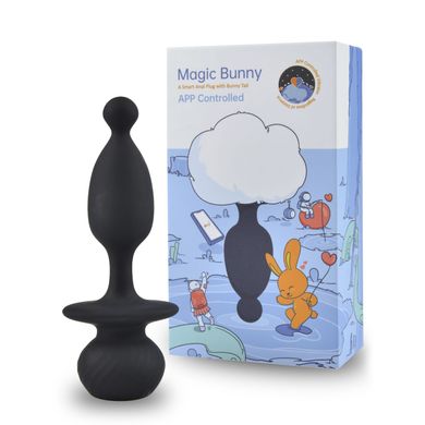 Анальная смарт-пробка Magic Motion Bunny со съемным пушистым хвостиком, управление со смартфона, Черный