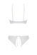 Комплект Passion URSULA SET white XXL/XXXL: бра, трусики с ажурным декором и открытым шагом, Белый