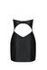 Мини-платье из экокожи CELINE CHEMISE black S/M — Passion: шнуровка, трусики в комплекте