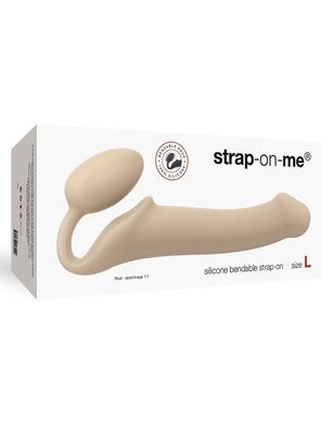 Безремневой страпон Strap-On-Me Flesh L, полностью регулируемый, диаметр 3,7см